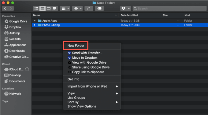 how to create a folder on mac for videos